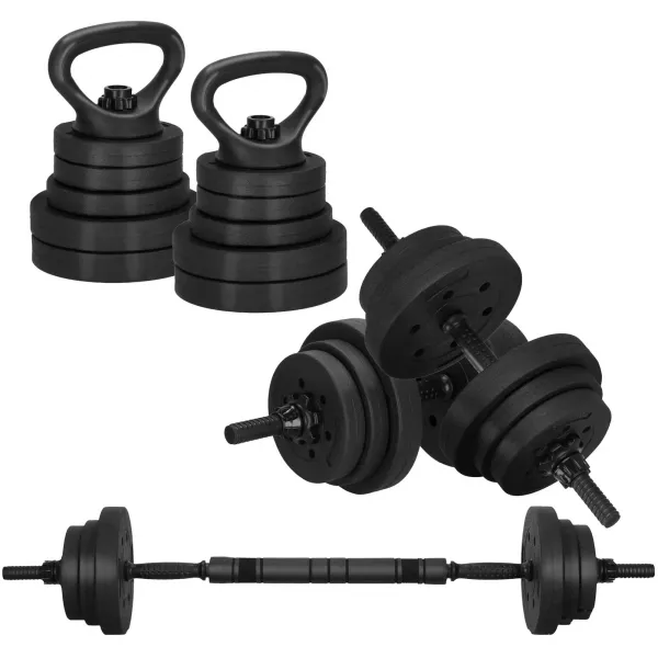 Reguleeritav hantlite komplekt Springos FA1672, 30 kg, kang + raskused, must