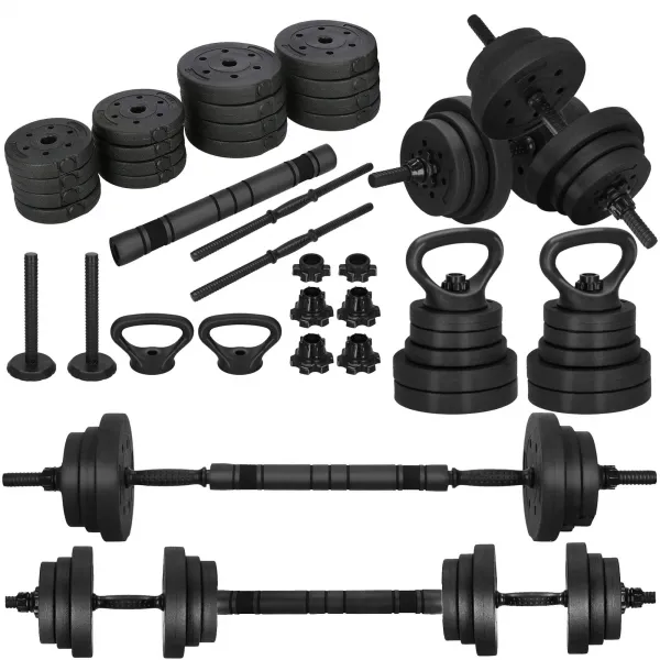 Reguleeritav hantlite komplekt Springos FA1672, 30 kg, kang + raskused, must