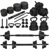 Adjustable dumbbell set Springos FA1672, 30 kg, bar + weights, black