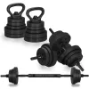 Reguleeritav hantlite komplekt Springos FA1672, 30 kg, kang + raskused, must