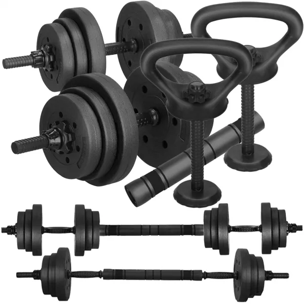 Reguleeritav hantlite komplekt Springos FA1672, 30 kg, kang + raskused, must