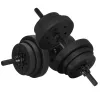 Reguleeritav hantlite komplekt Springos FA1672, 30 kg, kang + raskused, must