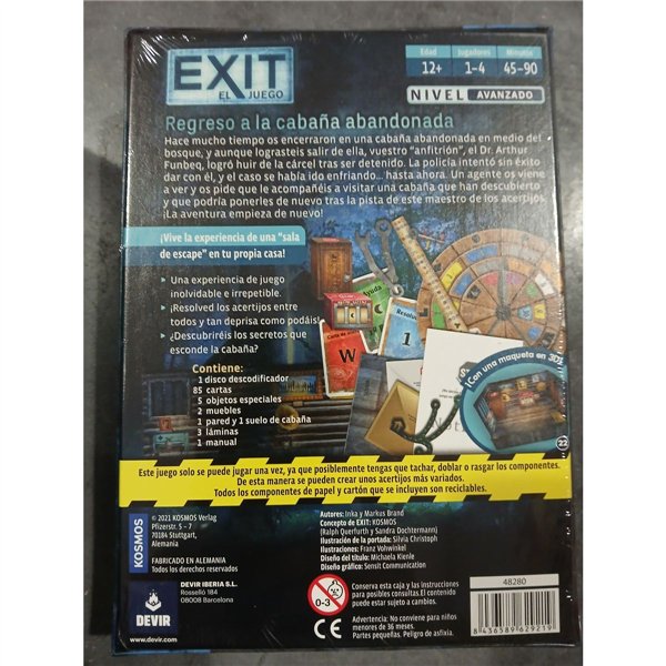 Board game Devir Exit El Retorno A La Cabaña Abandonada ES