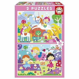 2-Puzzle Set Educa Fantasy world 48 Pieces