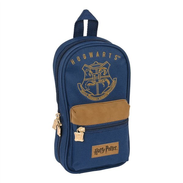 Backpack Pencil Case Harry Potter Magical Brown Navy Blue 12 x 23 x 5 cm