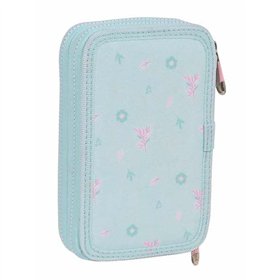 Double Pencil Case Moos Garden Turquoise 12,5 x 19,5 x 4 cm