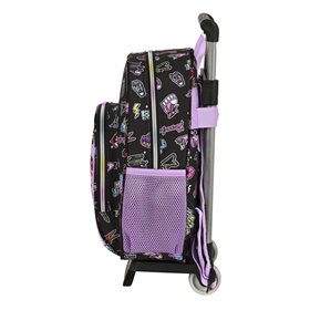 School Rucksack with Wheels Safta Black 28 x 34 x 10 cm