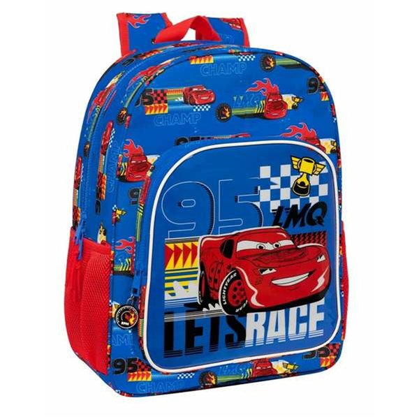 School Bag Cars Race Ready Blue 33 x 42 x 14 cm