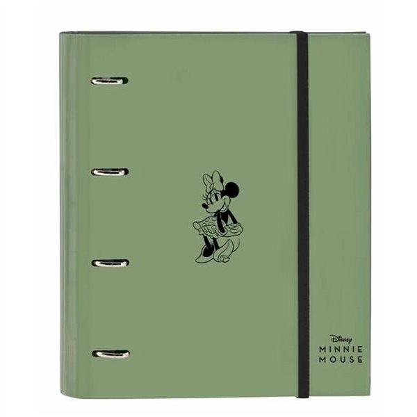 Ring binder Minnie Mouse Mint Shadow Military green 27 x 32 x 3,5 cm