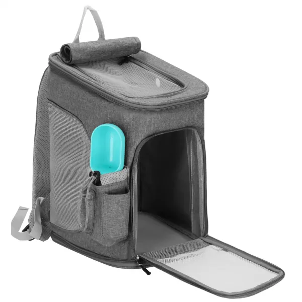 Pet Carrier Backpack for Dogs, Cats, Travel Bag for Animals Springos PA0232 39 x 28 x 27 cm Grey
