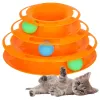 Interactive Cat Toy Ball Tower Carousel Springos PA0330 Orange