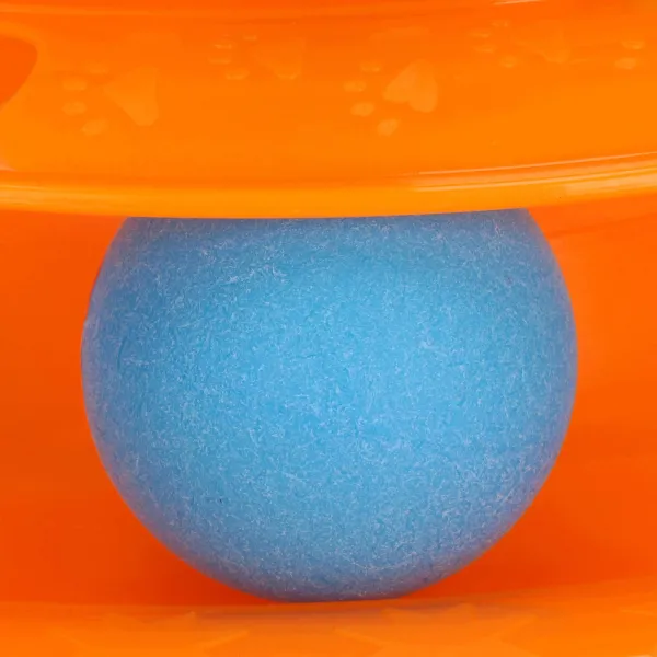 Interactive Cat Toy Ball Tower Carousel Springos PA0330 Orange