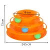 Interactive Cat Toy Ball Tower Carousel Springos PA0330 Orange