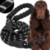 Rope Training Leash for Dogs up to 50 kg with Handle Springos PA0331 3 m Black-White