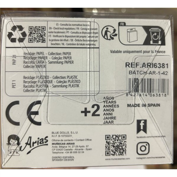 Dolls’ shoes Arias White 40 cm