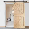 Sliding door system Springos HA5002, 183 cm, rail up to 100 kg, barn door, steel, black