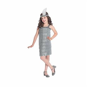 Costume for Children Silver Flapper 8-10 Years Silver (2 Pieces)