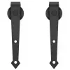 Liukuovijärjestelmä Springos HA5003, 200 cm, kisko enintään 100 kg, barn door, koristeellisilla kiinnikkeillä, teräs, musta