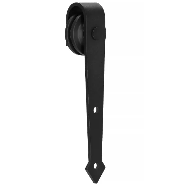 Sliding door system Springos HA5003, 200 cm, rail up to 100 kg, barn door, with decorative fittings, steel, black