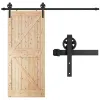 Sliding door system Springos HA5007, 183 cm, barn door, rail with fittings up to 100 kg, black