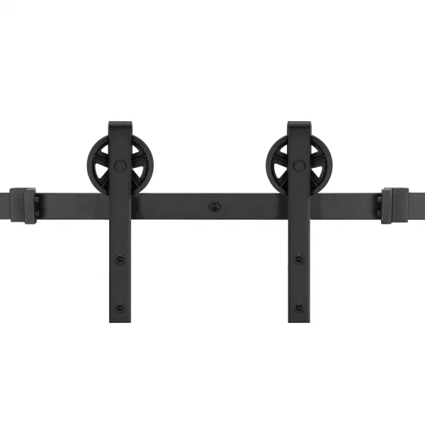 Liukuovijärjestelmä Springos HA5007, 183 cm, barn door, kisko kiinnikkeillä enintään 100 kg, musta