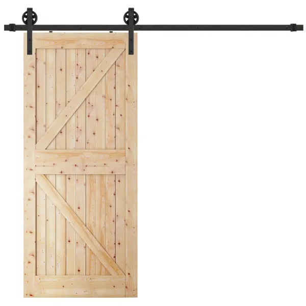Sliding door system Springos HA5007, 183 cm, barn door, rail with fittings up to 100 kg, black