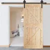 Bīdāmo durvju sistēma Springos HA5007, 183 cm, barn door, sliede ar furnitūru līdz 100 kg, melna