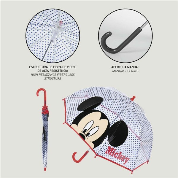 Umbrella Mickey Mouse Red 100 % POE