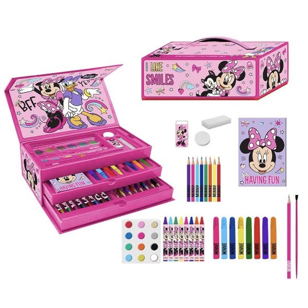 Stationery Set Minnie Mouse Pink Briefcase