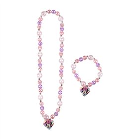 Necklace and Bracelets set Minnie Mouse Pink 2 Pieces