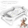 Portable Baby Bath Springos SB0060 40 L white-grey with cushion, plug and thermometer