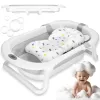 Portable Baby Bath Springos SB0060 40 L white-grey with cushion, plug and thermometer