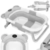 Baby Bathtub Springos SB0062, silicone, with drain plug and thermometer, 27.5 L, portable, white-gray