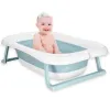 Baby Bathtub Springos SB0063, foldable, 35 L, with thermometer and pillow, white-blue