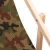 Garden deck chair Springos DC0001 MORO, wooden, 3-position adjustable, camouflage fabric