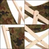 Garden deck chair Springos DC0001 MORO, wooden, 3-position adjustable, camouflage fabric