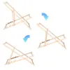 Garden deck chair Springos DC0001 WH, wooden, 3-position adjustable, white fabric
