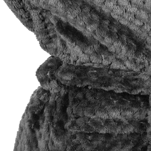 Women's bathrobe with hood Springos HA7364, size L/XL, dark gray