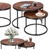 Loft-stiilis kohvilaudade komplekt Springos HF0034, 2 tk, terasest, tööstuslik disain, ümmargused, Ø 70 cm / 39,5 cm