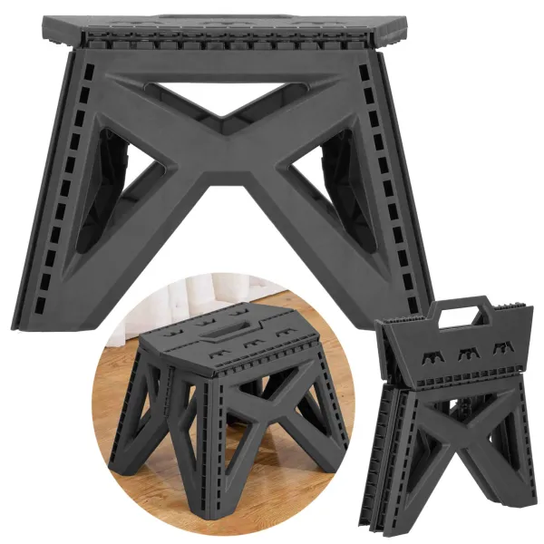 Foldable multifunction stool Springos HA7485 gray, height 23 cm