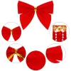 Christmas bows Springos CA1310, 9.5 x 7.5 cm, 6 pcs.