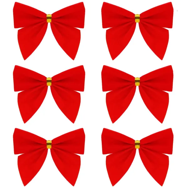 Christmas bows Springos CA1310, 9.5 x 7.5 cm, 6 pcs.